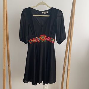 FRANCESCA’S Annabella Floral Black Dress